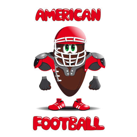 American football ball is a helmet, running shoes and protective shieldsのイラスト素材