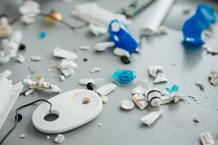 Oral irrigator. broken oral irrigator. gadget disassembled into parts. High quality photo