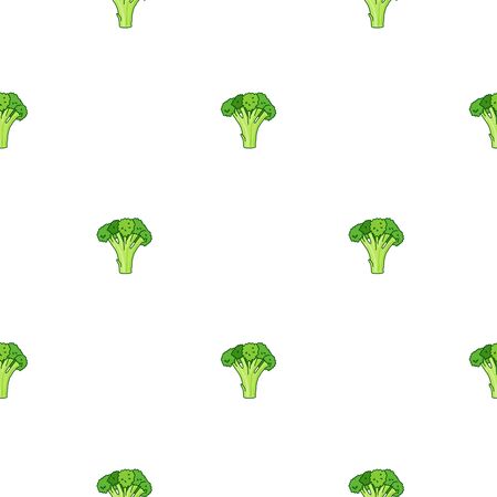 Seamless vector pattern of broccoli on a white background.のイラスト素材