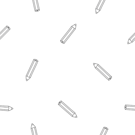 Seamless vector pattern of pencils on a white background.のイラスト素材
