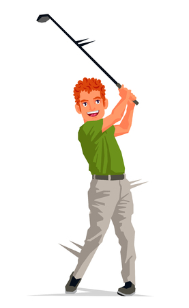 Golf player. Vector illustration on white background. Sports concept.のイラスト素材