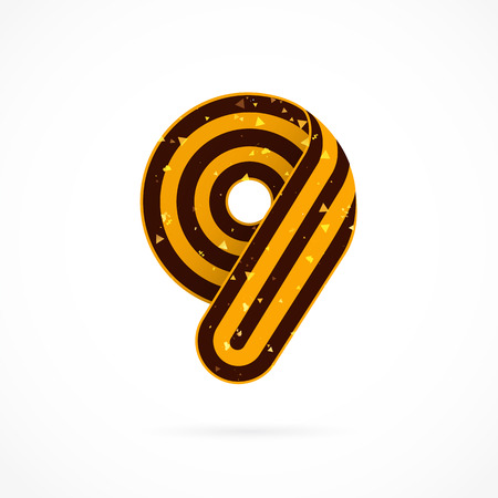 9th May. Happy Victory Day. The big figure is 9 from St. George's ribbon. Vector illustration on white background. Russian festive gift card.のイラスト素材