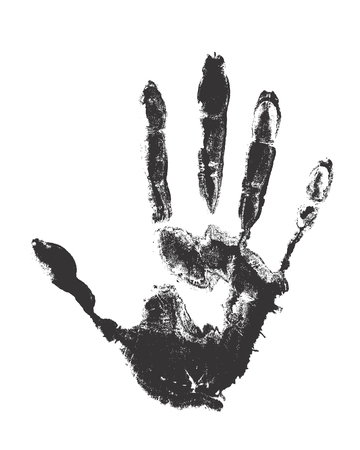 Vector handprint isolated on white background. Concept of paint human hand.のイラスト素材