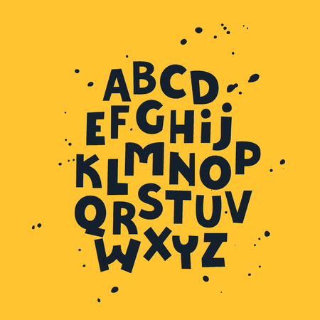 English letters. Holiday font. Elements for design. Vector alphabet. Lettering.のイラスト素材