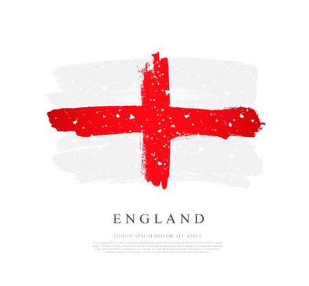 Flag of England. Vector illustration on white background. Brush strokes drawn by hand.のイラスト素材