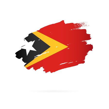 Flag of East Timor. Vector illustration on a white background. Brush strokes are drawn by hand.のイラスト素材