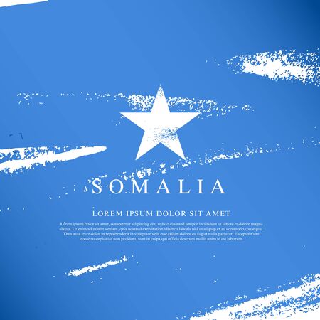Flag of Somalia. Vector illustration on a white background. Brush strokes are drawn by hand. Independence Day.のイラスト素材