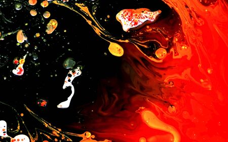 Multi-colored watercolor ink in water with oil. Futuristic trend background. Planets, the universe...