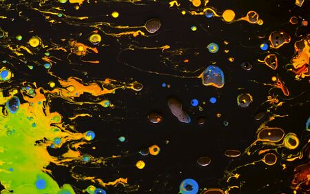 Multi-colored watercolor ink in oil water. Cool trending screensaver. Abstract trending background.の写真素材