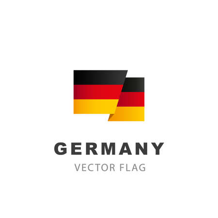 Flag of Germany. Vector illustration isolated on white background. Colorful logo of the German flag.のイラスト素材