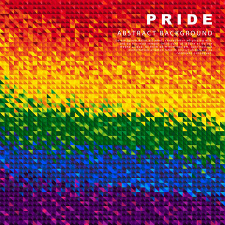 LGBT flag. Abstract background of small triangles in the form of colorful rainbow stripes of the gender flag. Vector illustration.のイラスト素材