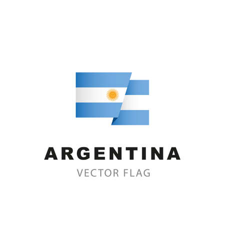 Argentina flag. Vector illustration isolated on white background.のイラスト素材