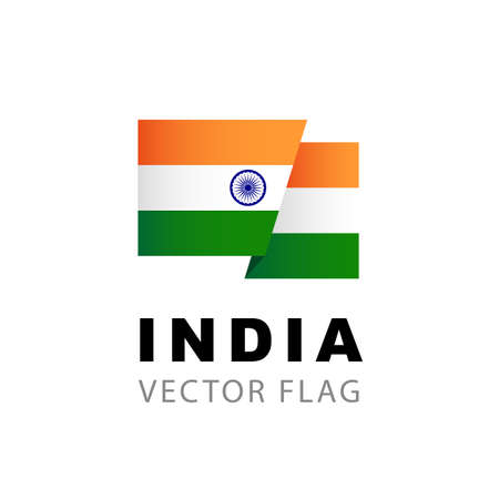 India flag. Vector illustration isolated on white background.のイラスト素材