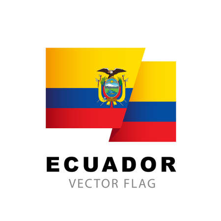 Flag of Ecuador. Vector illustration isolated on white background.のイラスト素材