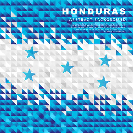Flag of Honduras. Abstract background of small triangles in the form of colorful blue and white stripes of the Honduran flag. vector illustration.のイラスト素材