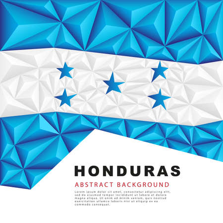 Polygonal flag of Honduras. vector illustration. Abstract background in the form of colorful blue and white stripes of the Honduran flag.のイラスト素材