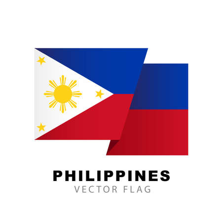 Flag of the Philippines. Vector illustration on a white background.のイラスト素材