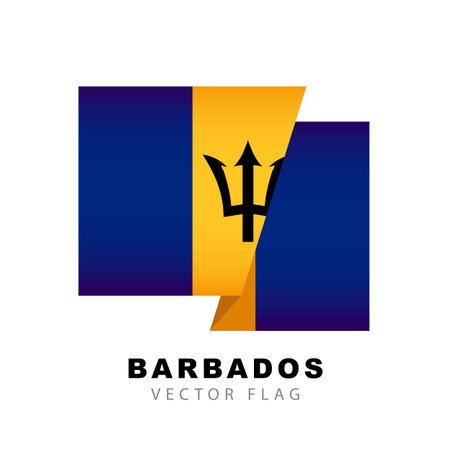 Flag of Barbados. Vector illustration isolated on white background.のイラスト素材