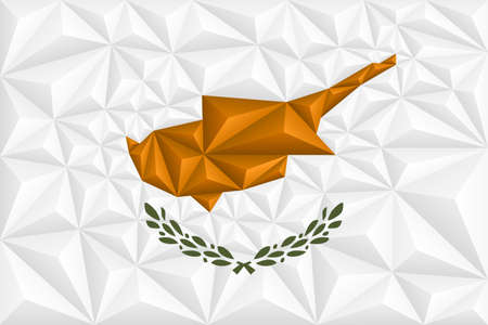 Abstract polygonal background in the form of colorful white and copper pyramids. Polygonal flag of Cyprus. vector illustration.のイラスト素材