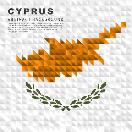 Flag of Cyprus. Abstract background of small white and copper triangles. vector illustration.のイラスト素材