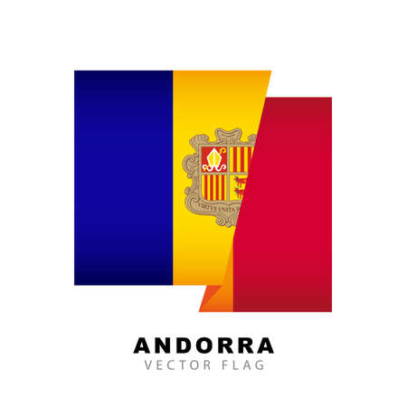 Flag of Andorra. Vector illustration isolated on white background.のイラスト素材