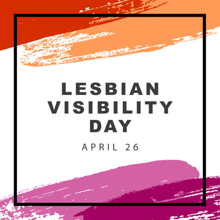 The flag of lesbian pride. April 26, Lesbian Visibility Day. Red, orange, white, pink and burgundy-purple brushstrokes, drawn by hand. sexual identification.のイラスト素材