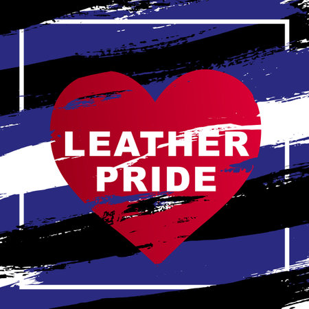 Abstract background of black, blue and white brush strokes drawn by hand. The flag of leather pride. sexual identification. vector illustration.のイラスト素材