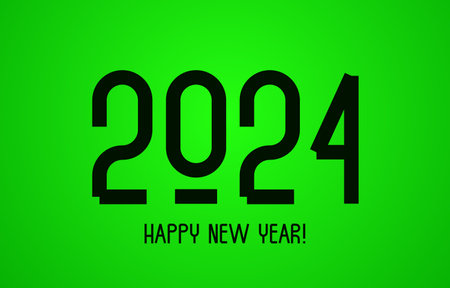 Futuristic inscription - big numbers 2024, Happy New Year. Lettering. New Year greeting card. Space...