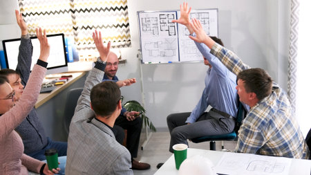 A group of people gathered at team building events. Building interpersonal relationships in a group....