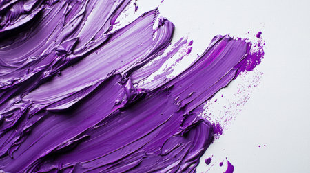 Expressive strokes of purple paint on a white canvas. A purple brush stroke on a white background. The strokes are very dense and textured. Abstract artistic and creative background. Stylish backdrop. The patternの素材