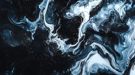 Cosmic marble background. The painting depicts a dark blue-white whirlpool with many white patches. The painting carries an atmosphere of calm and serenity. A luxurious backdrop for the design. Abstract backgroundの素材