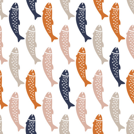 Seamless pattern with colorful fishのイラスト素材