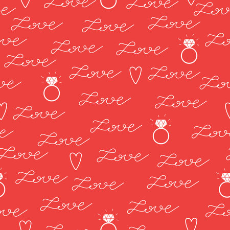 Bright Valentines day seamless patternのイラスト素材