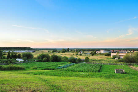 solar village in Russia in the summerの写真素材
