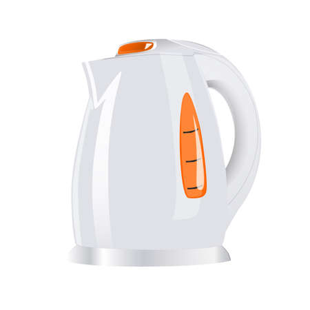 white Electric teapots on a white backgroundのイラスト素材