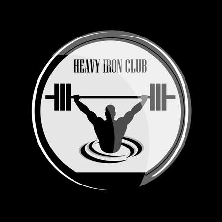 Icon weightlifting and fitness club on a white backgroundのイラスト素材