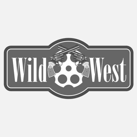 vintage gun icon on the wild westのイラスト素材