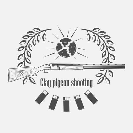 vintage clay target and gun club labelsのイラスト素材