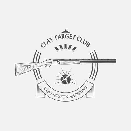 vintage clay target and gun club labelsのイラスト素材