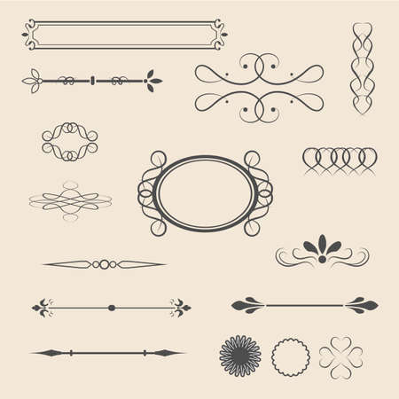 vintage style elements of vintage works - vector illustrationのイラスト素材