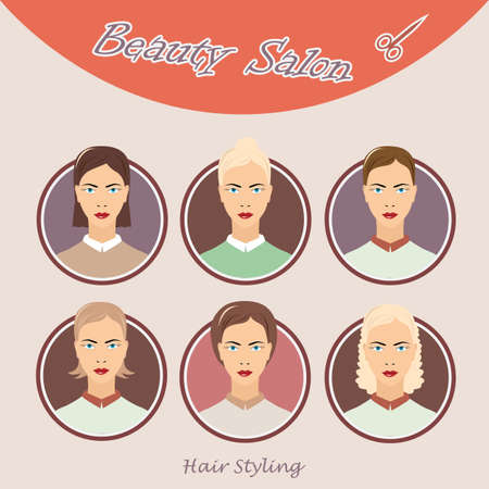 Women's beauty salon, hair salon - vector illustrationのイラスト素材