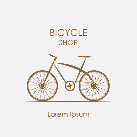 bicycle shop logo in vintage style - vector illustrationのイラスト素材