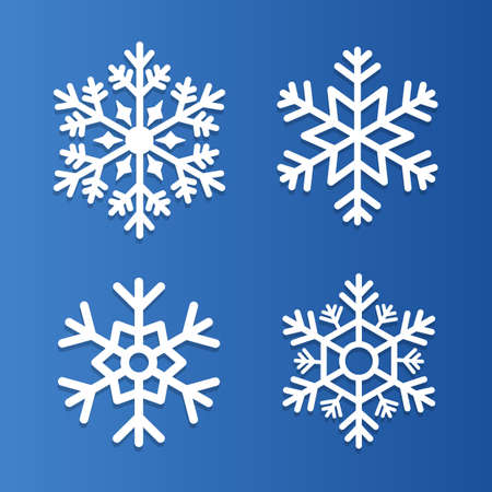 Set of snowflakes vector icons. Background for winter and christmas themeのイラスト素材