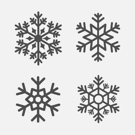 Set of snowflakes vector icons. Background for winter and christmas themeのイラスト素材