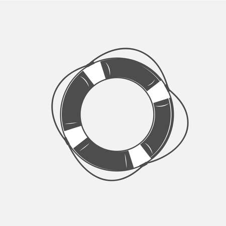 vector illustration of the lifebuoy in black and whiteのイラスト素材