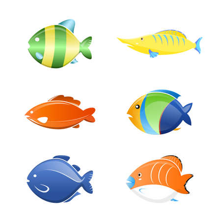 fish cartoon setのイラスト素材