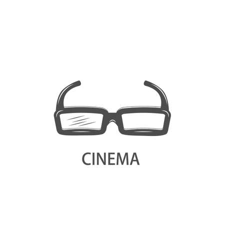 3d movie icon. cinematic theme vector illustrationのイラスト素材