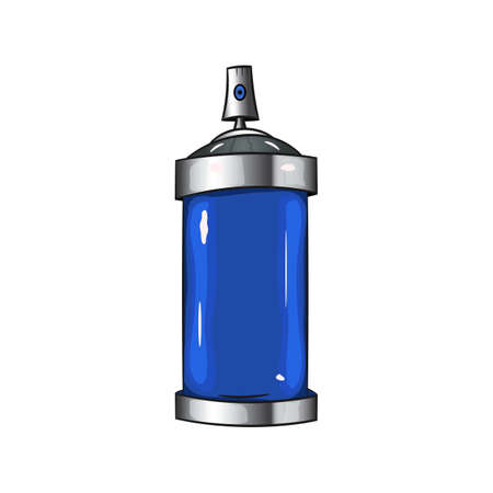 Vector cartoon aerosol sprays with blue paint. Graffiti spray paintのイラスト素材