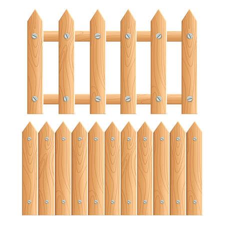 Cartoon wooden fence - vector illustrationのイラスト素材