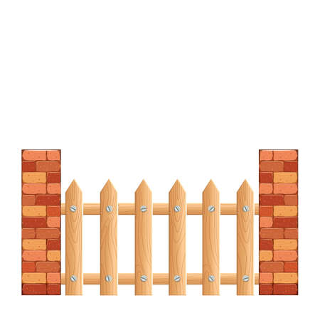 Cartoon rural wooden fenceのイラスト素材